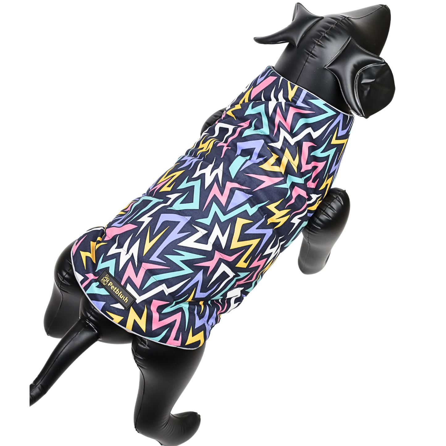 Petblush Emojis & Abstract Reversible Velvet Jacket For Dogs