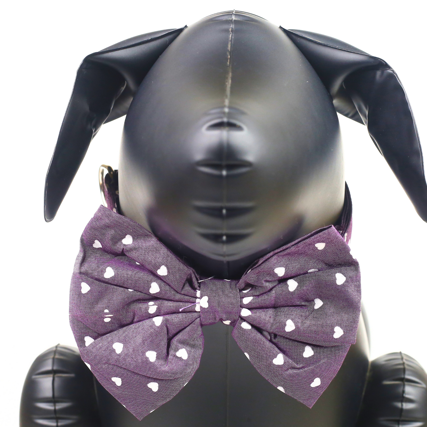 Petblush Heart Print Bow Collar For Puppies
