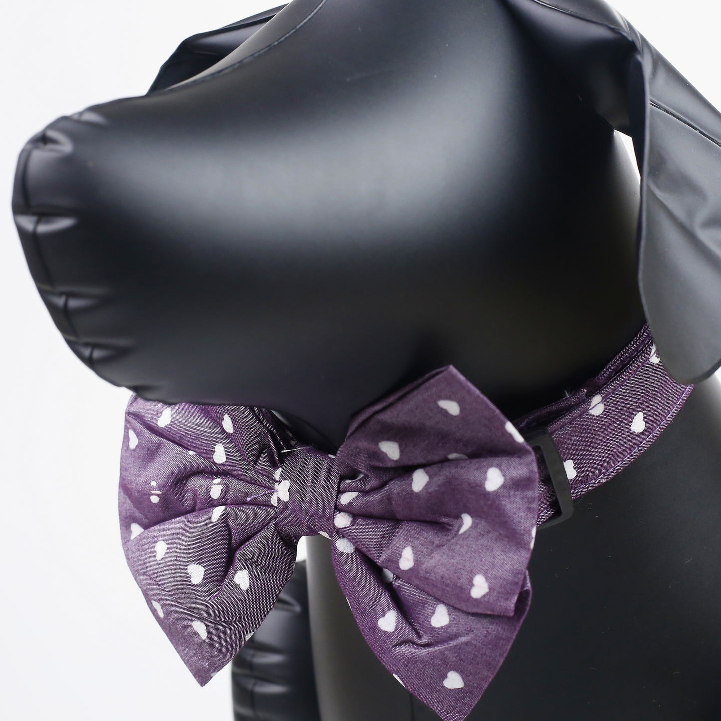 Petblush Heart Print Bow Collar For Puppies