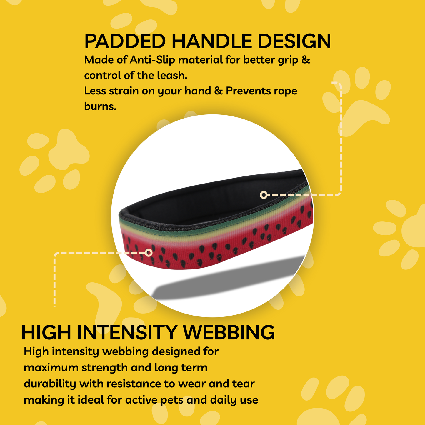 Petblush Watermelon Print Padded Handle Leash