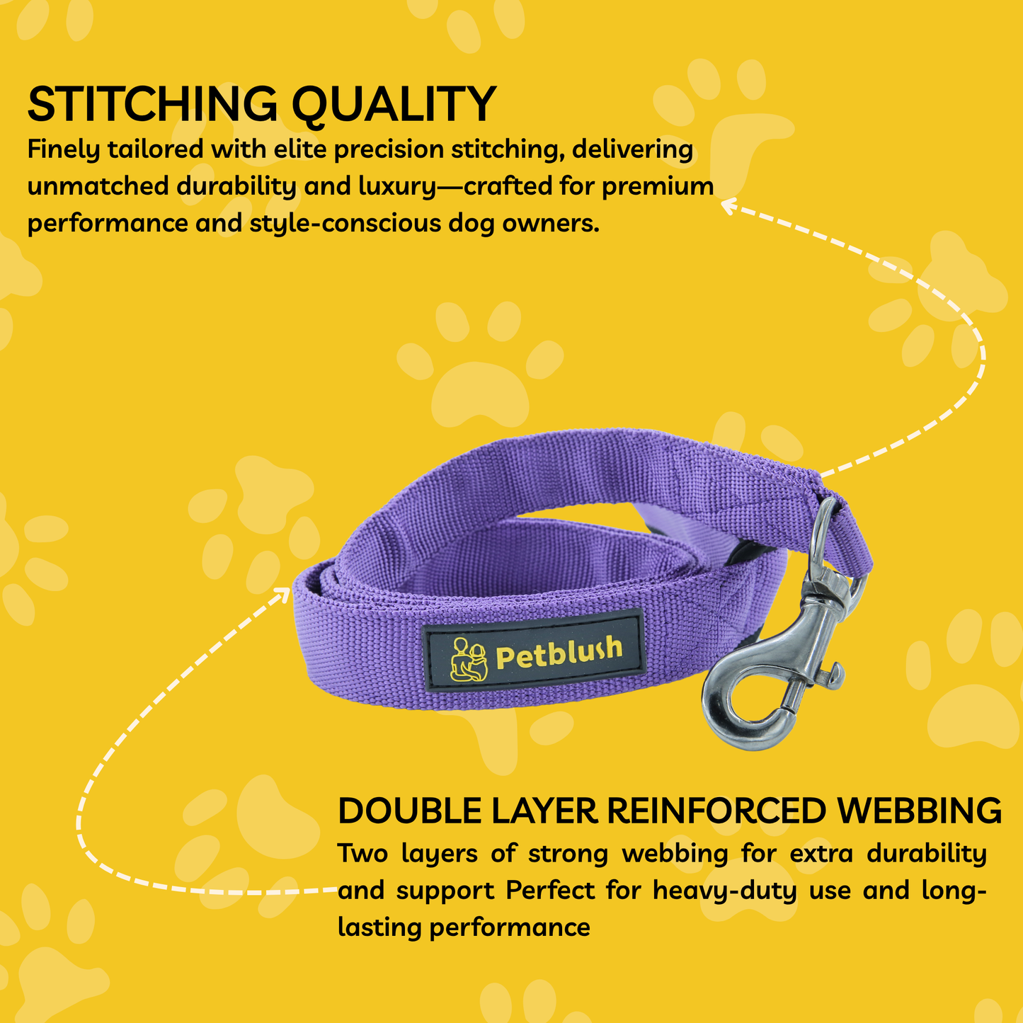 Petblush Premium Solid Leash With Padded Handle for Dogs