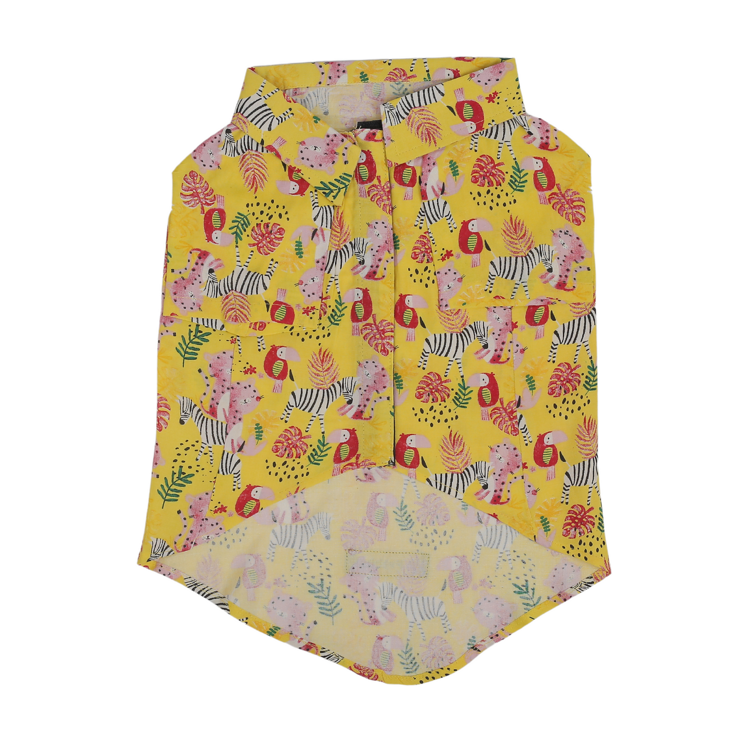Petblush Yellow Zoo Print Shirt