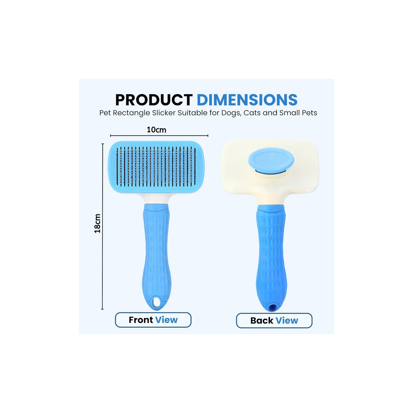 Petblush Rectangle Slicker Brush For Dogs and Cats