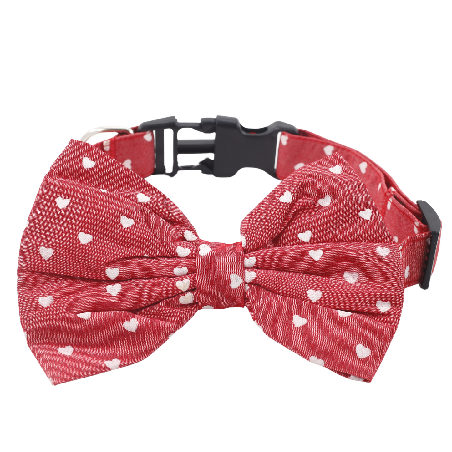 Petblush Heart Print Bow Collar For Puppies