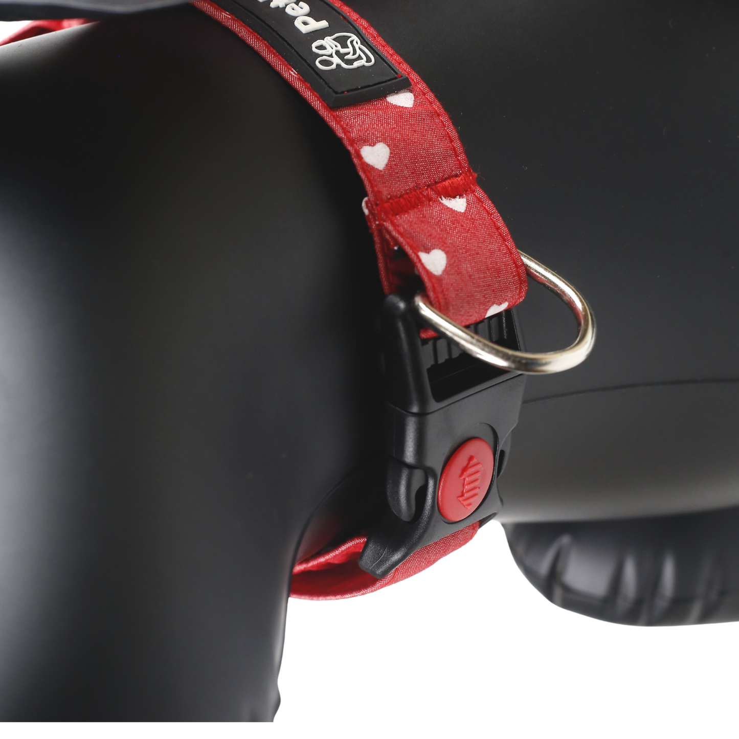 Petblush Heart Print Bow Collar For Puppies