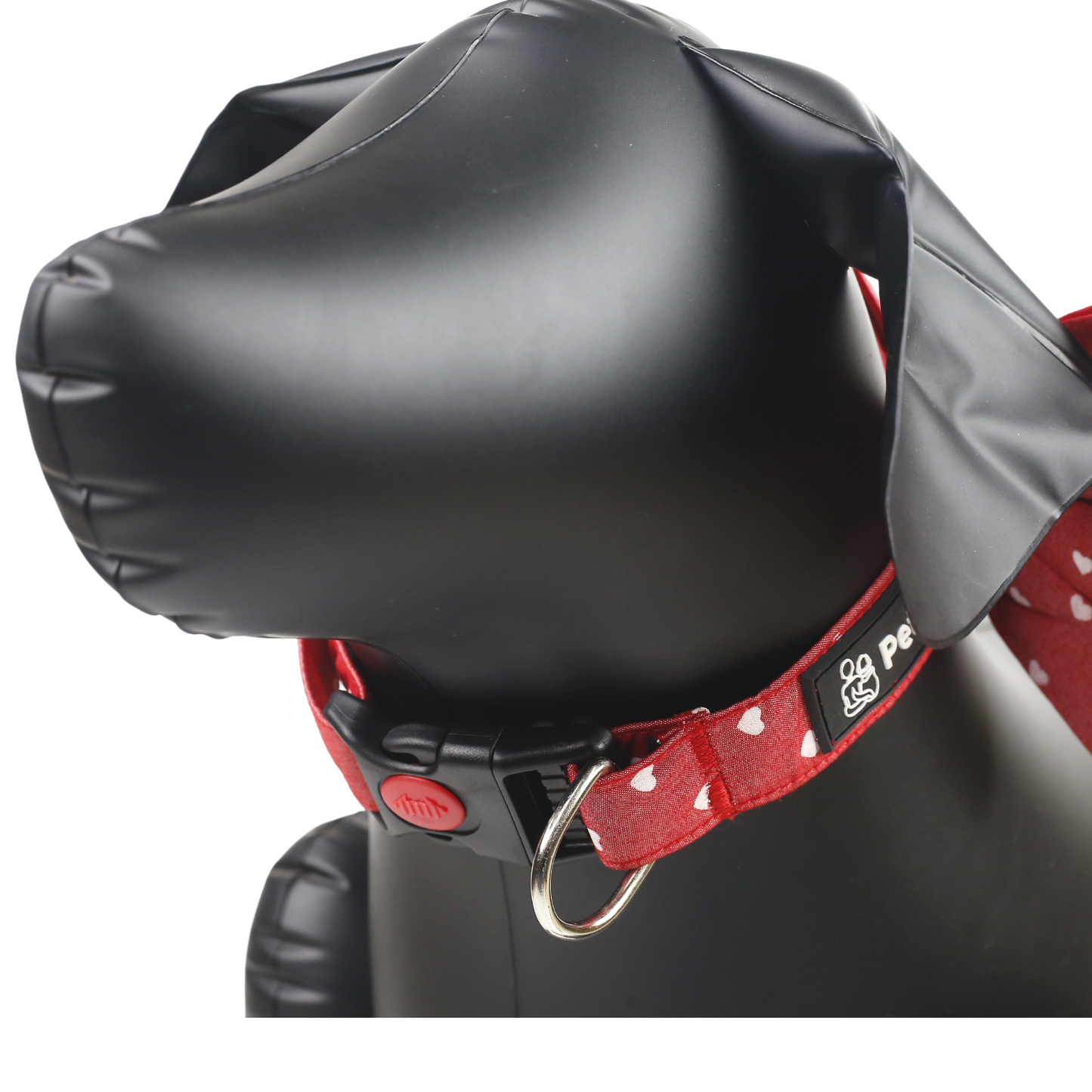 Petblush Heart Print Bow Collar For Puppies
