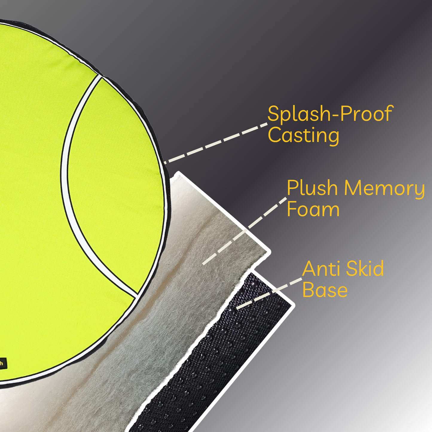 Petblush Tennis Ball Shaped Mat For Dogs