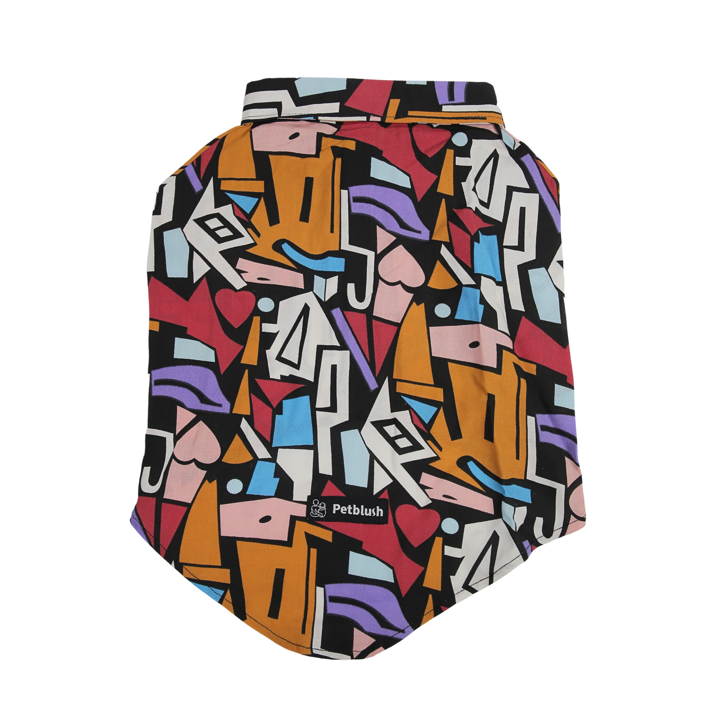 Petblush Red Funky Absrtact Print Shirt