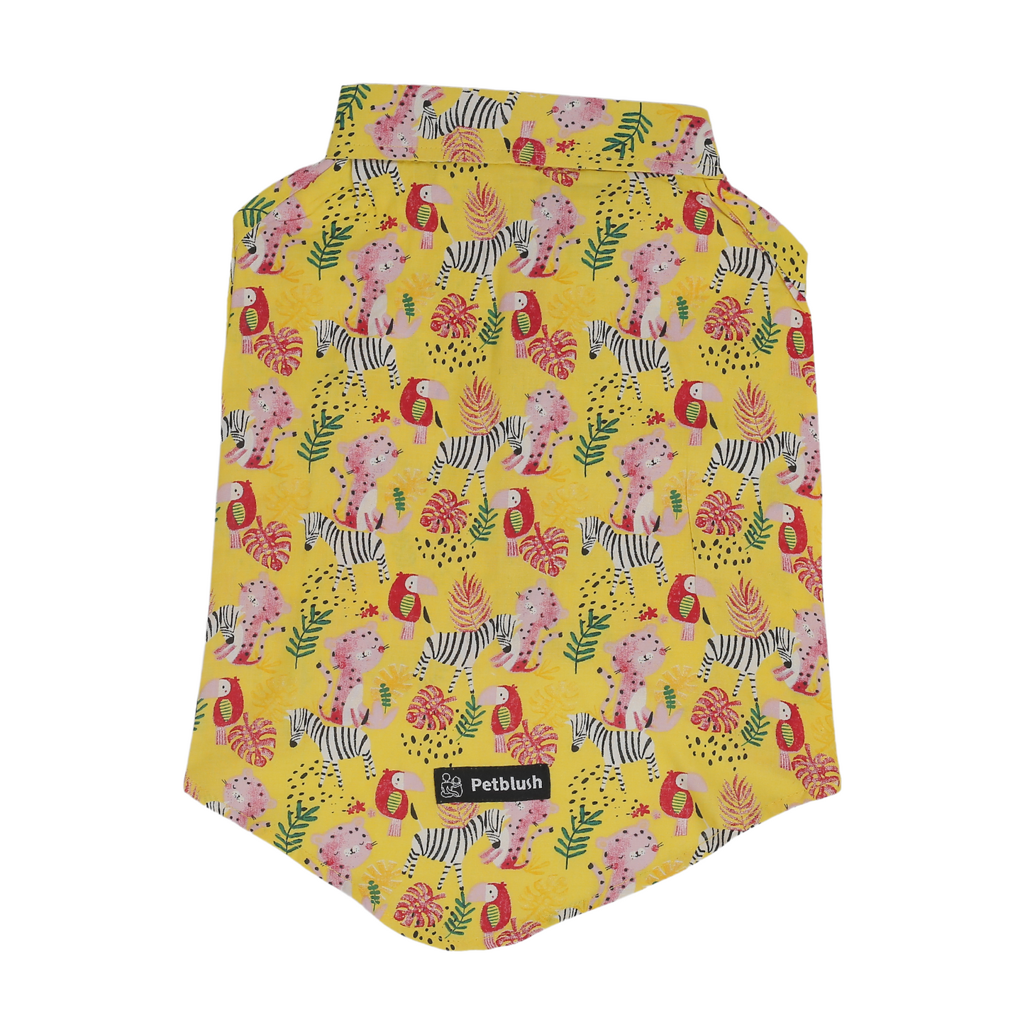 Petblush Yellow Zoo Print Shirt