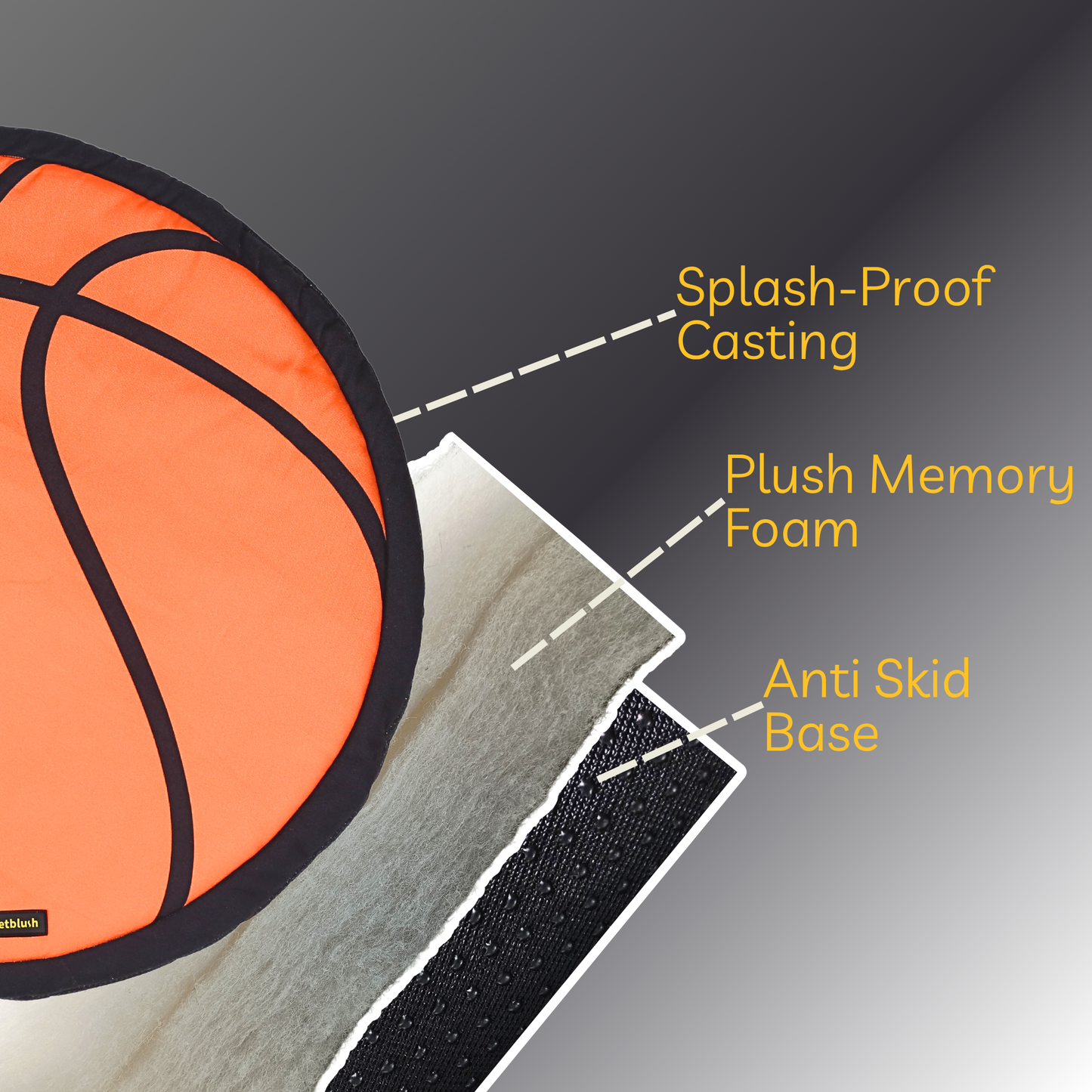 Petblush Basket Ball Shaped Mat For Dogs and Cats
