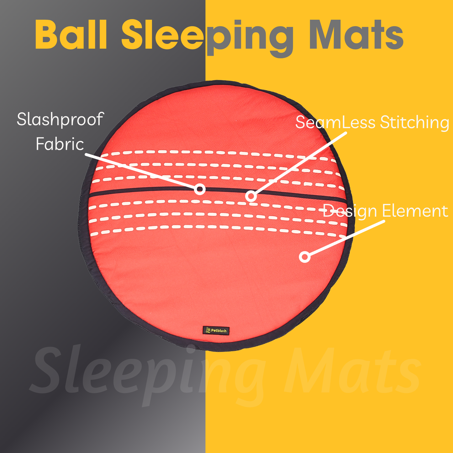 Petblush Cricket Ball Shaped Mat For Dogs and Cats