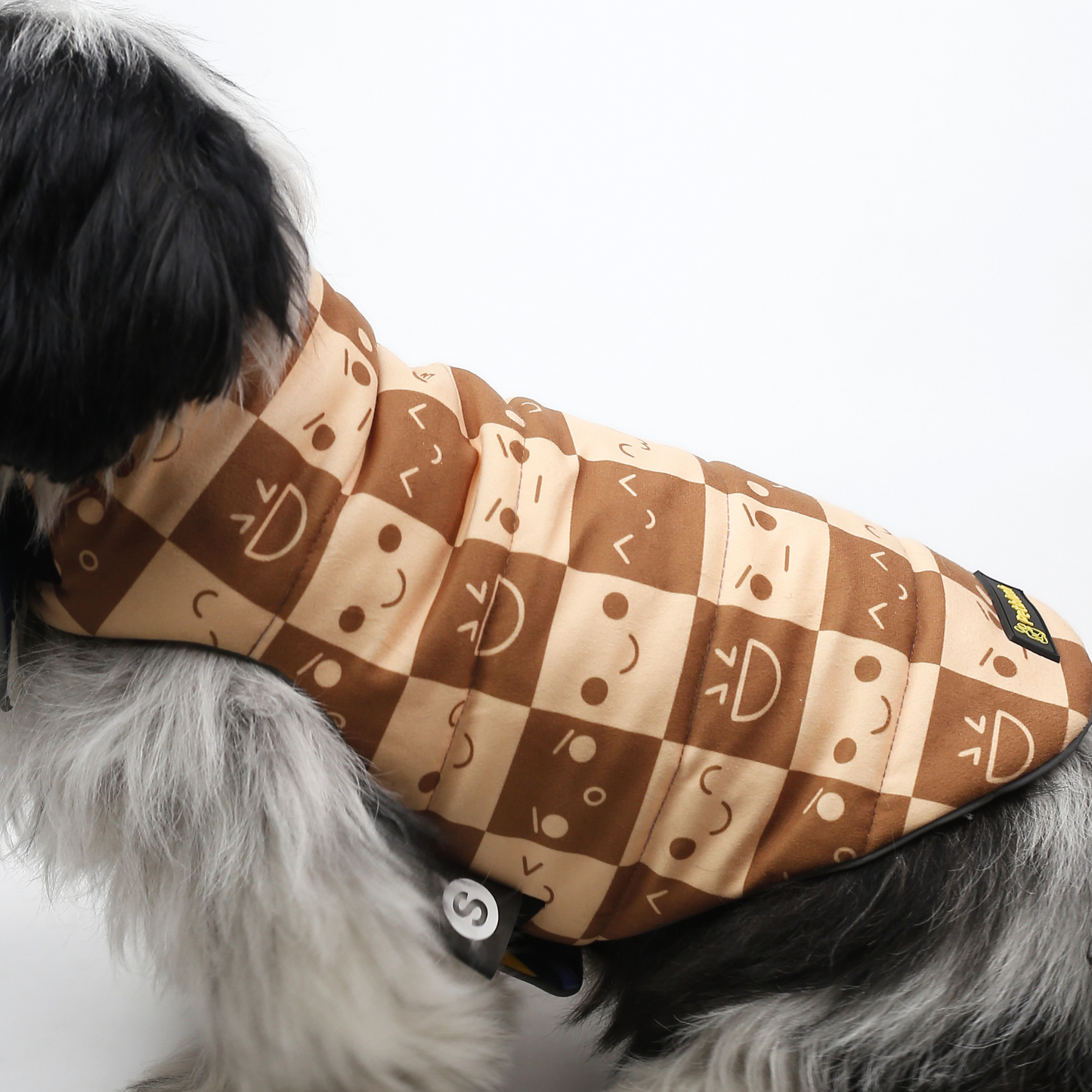 Petblush Emojis & Abstract Reversible Velvet Jacket For Dogs