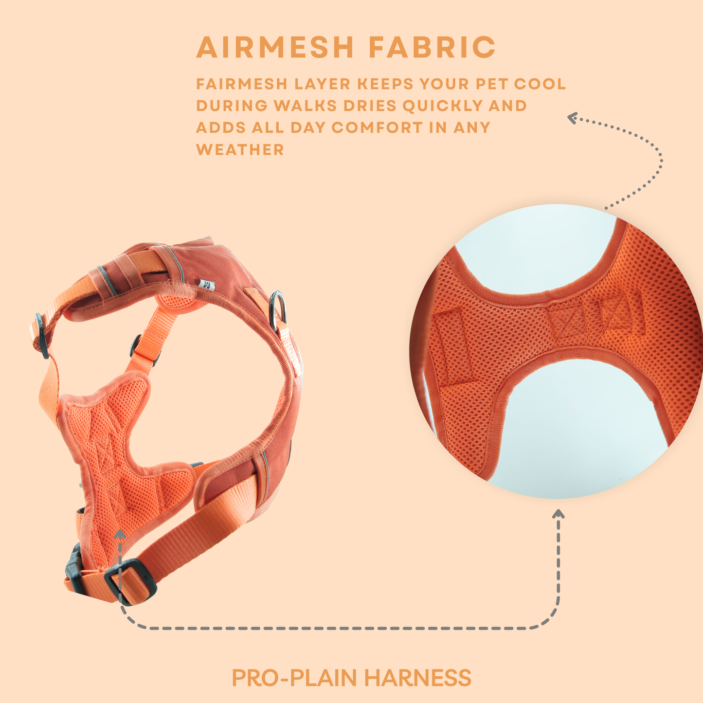 Petblush Pro Double Side Plain Harness For Dogs