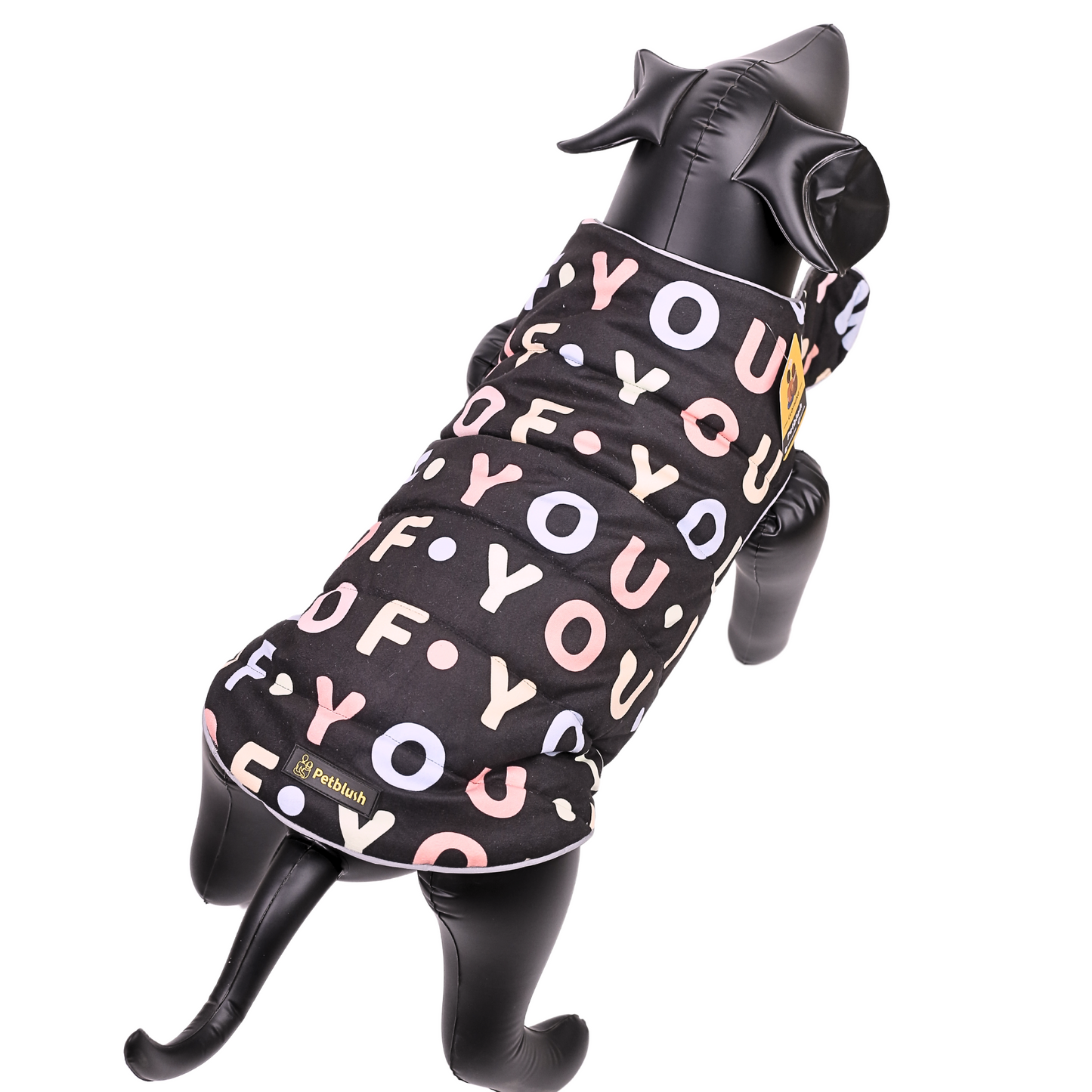 Petblush Woof & Triangles Reversible Velvet Jacket For Dogs