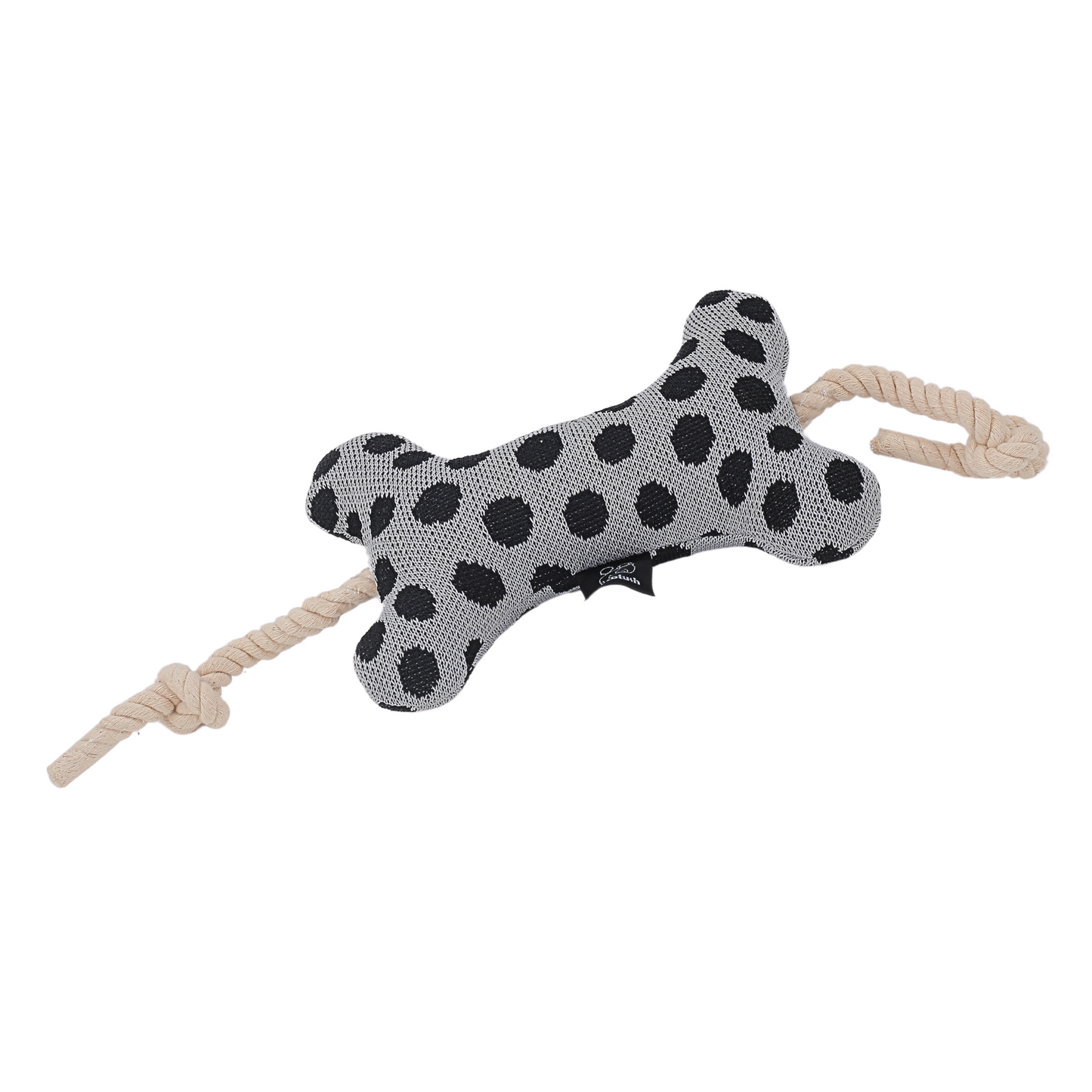 Petblush Plush Dotted Bone Rope Toy for Dogs