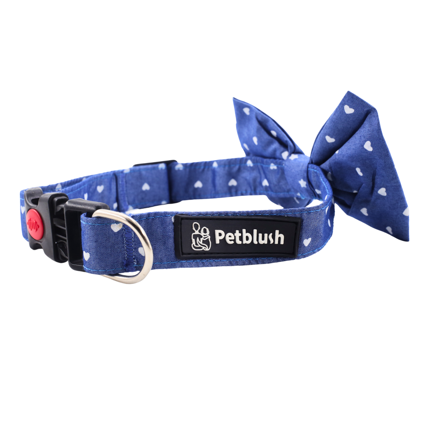 Petblush Heart Print Bow Collar For Puppies