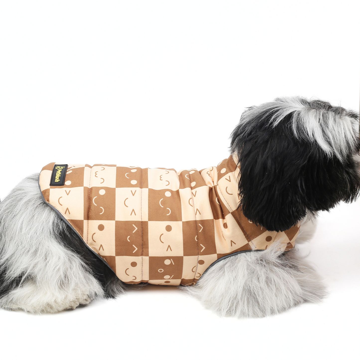 Petblush Emojis & Abstract Reversible Velvet Jacket For Dogs