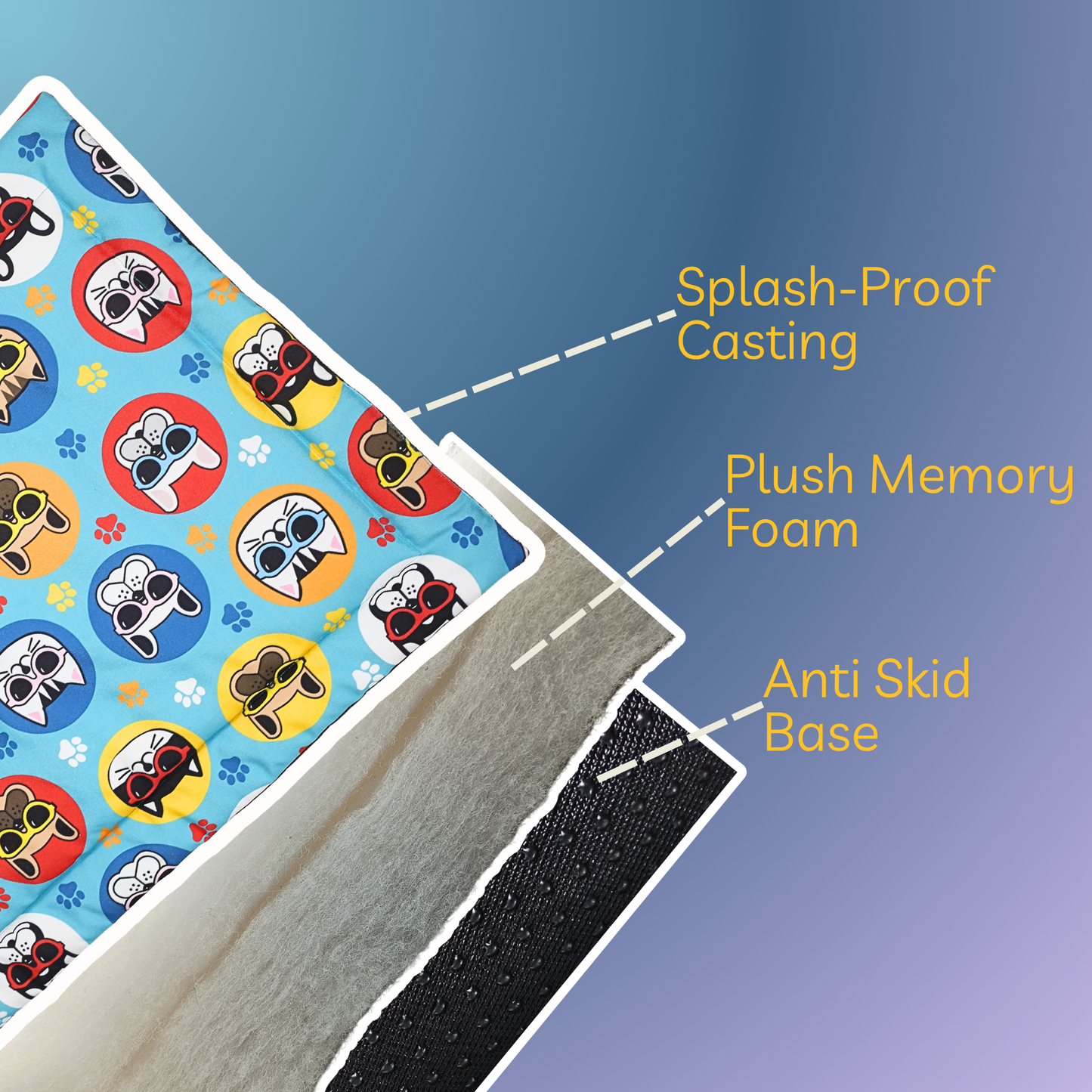 Petblush Cool Dog & Cat Foldable Travel Mat For Dogs & Cats