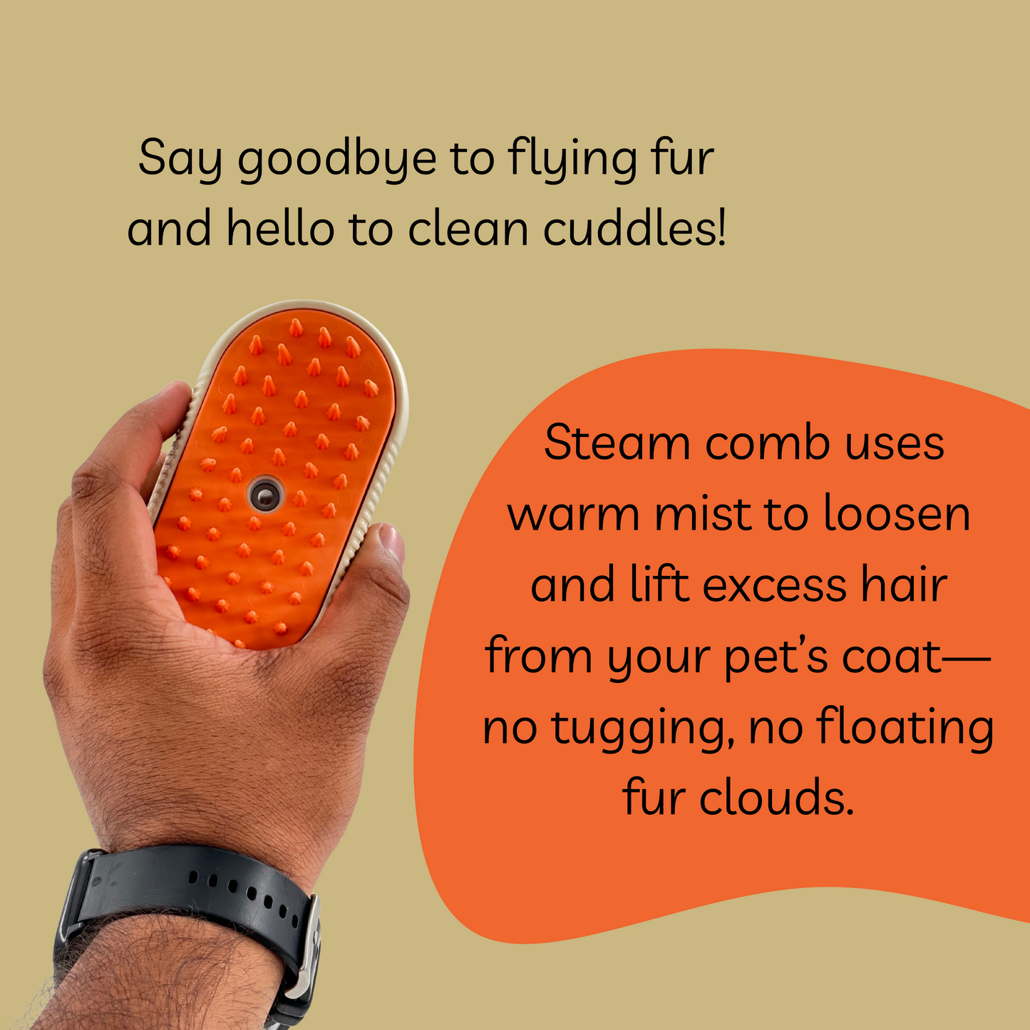 Petblush 3 in 1 Pet Grooming Brush | Perfect for Both Cats & Dogs