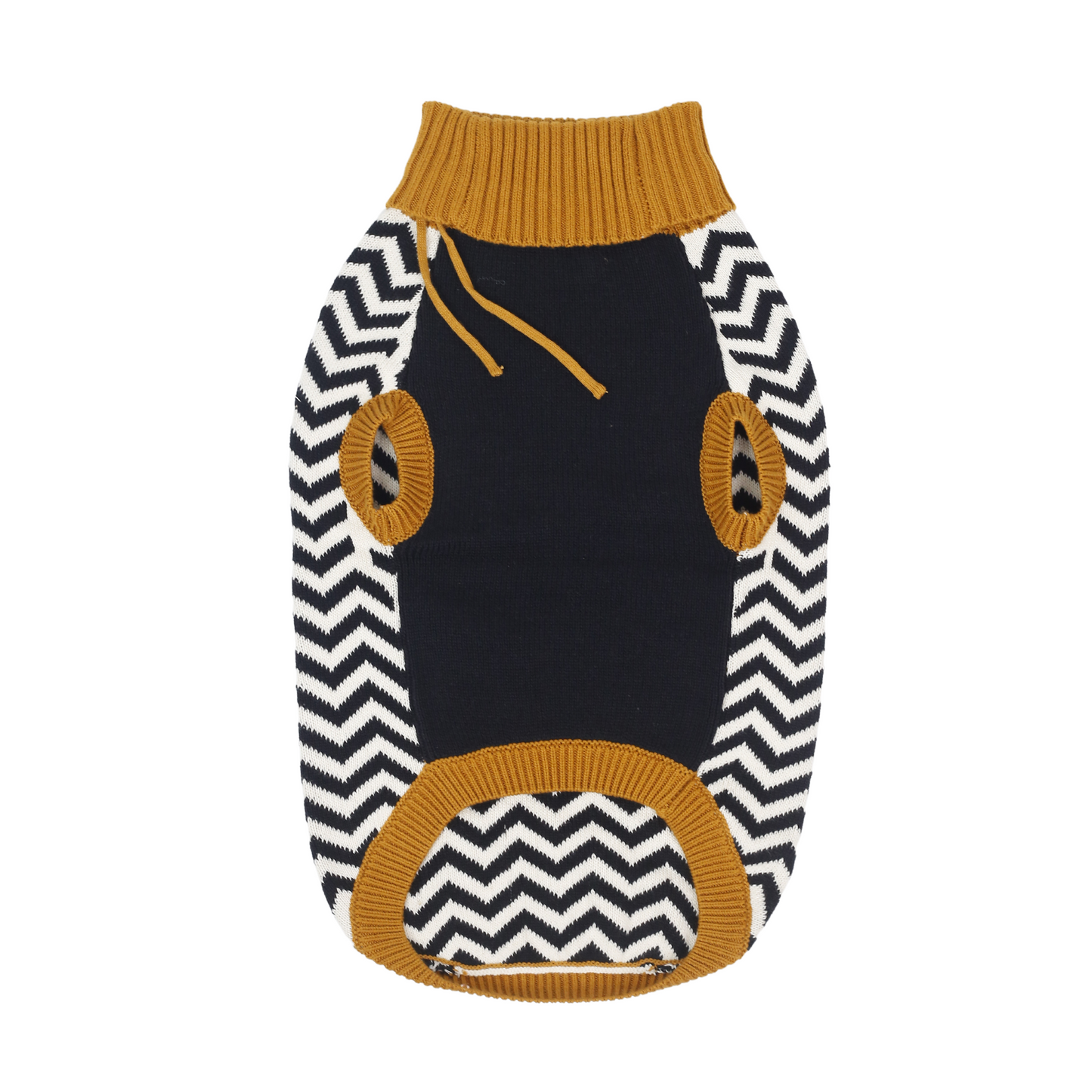 Petblush Zig Zag High Neck Knit Sweater For Dogs