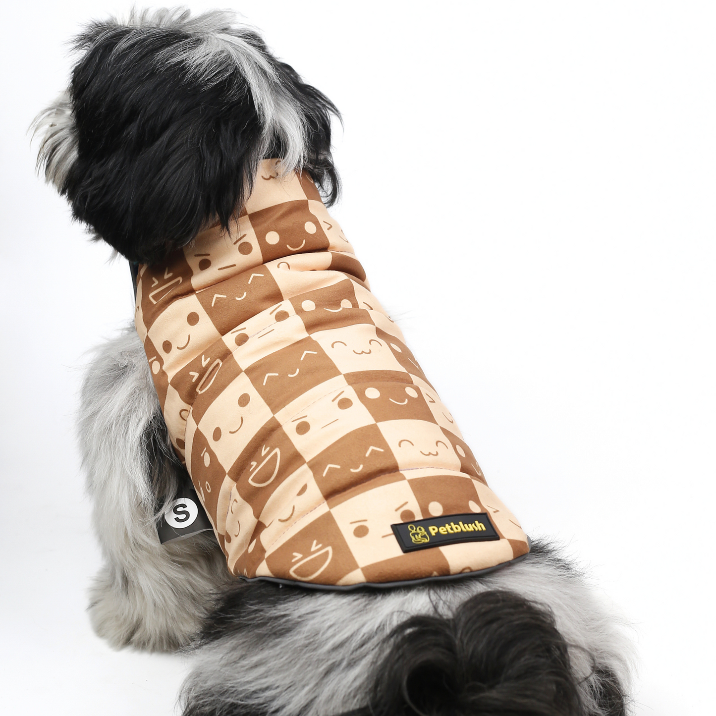 Petblush Emojis & Abstract Reversible Velvet Jacket For Dogs