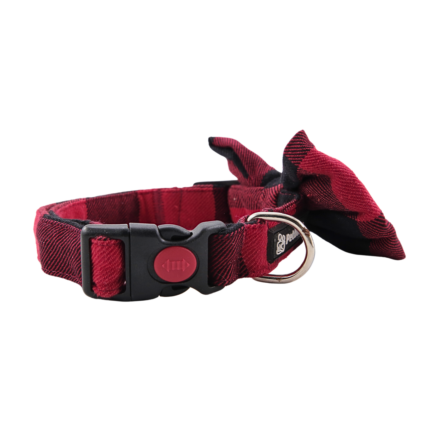 Petblush Checks Bow Collar For Dogs