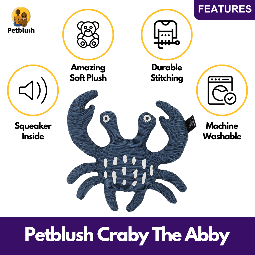 Petblush Crabby Abby Plush Toy for Dogs
