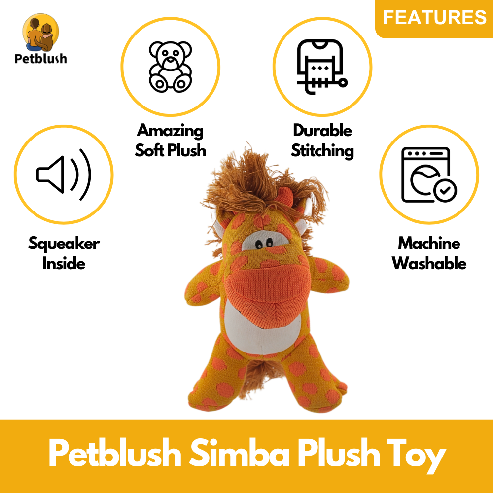 Petblush Simba The Giraffe Plush Toy for Dogs
