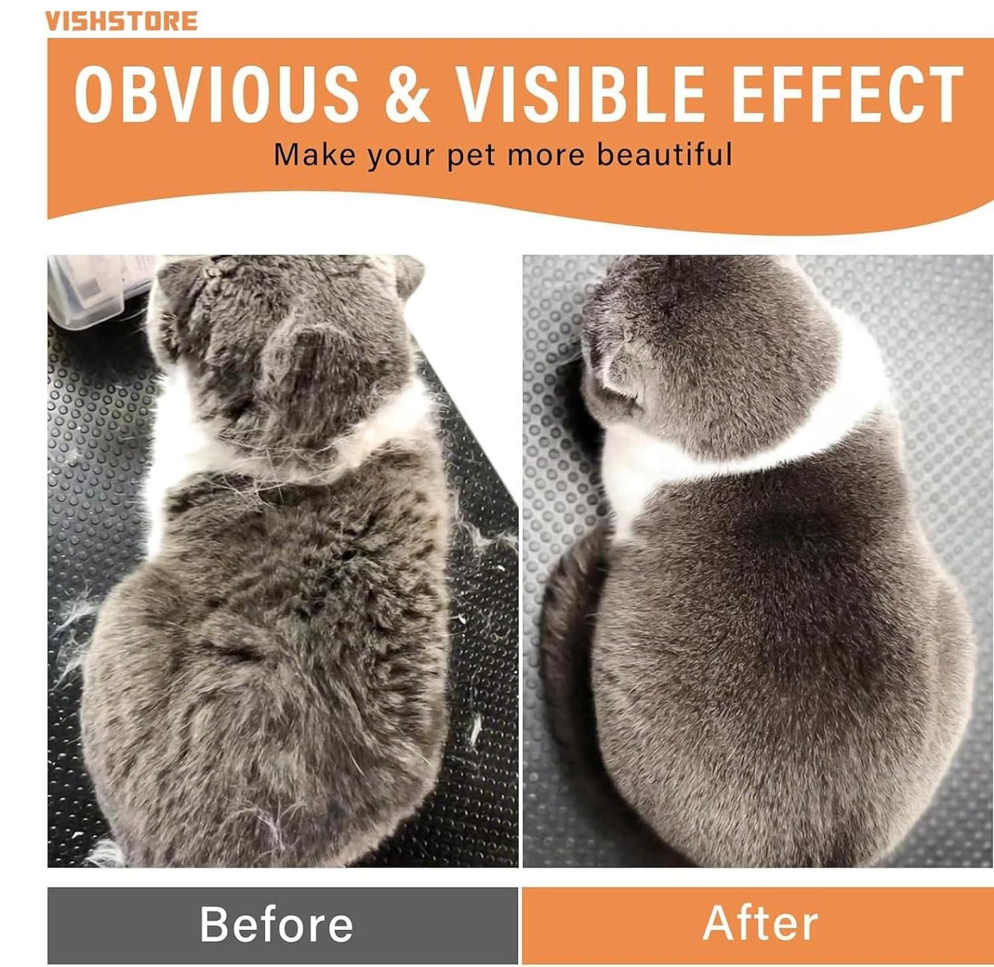 Steam Brush with Handle for Dogs and Cats