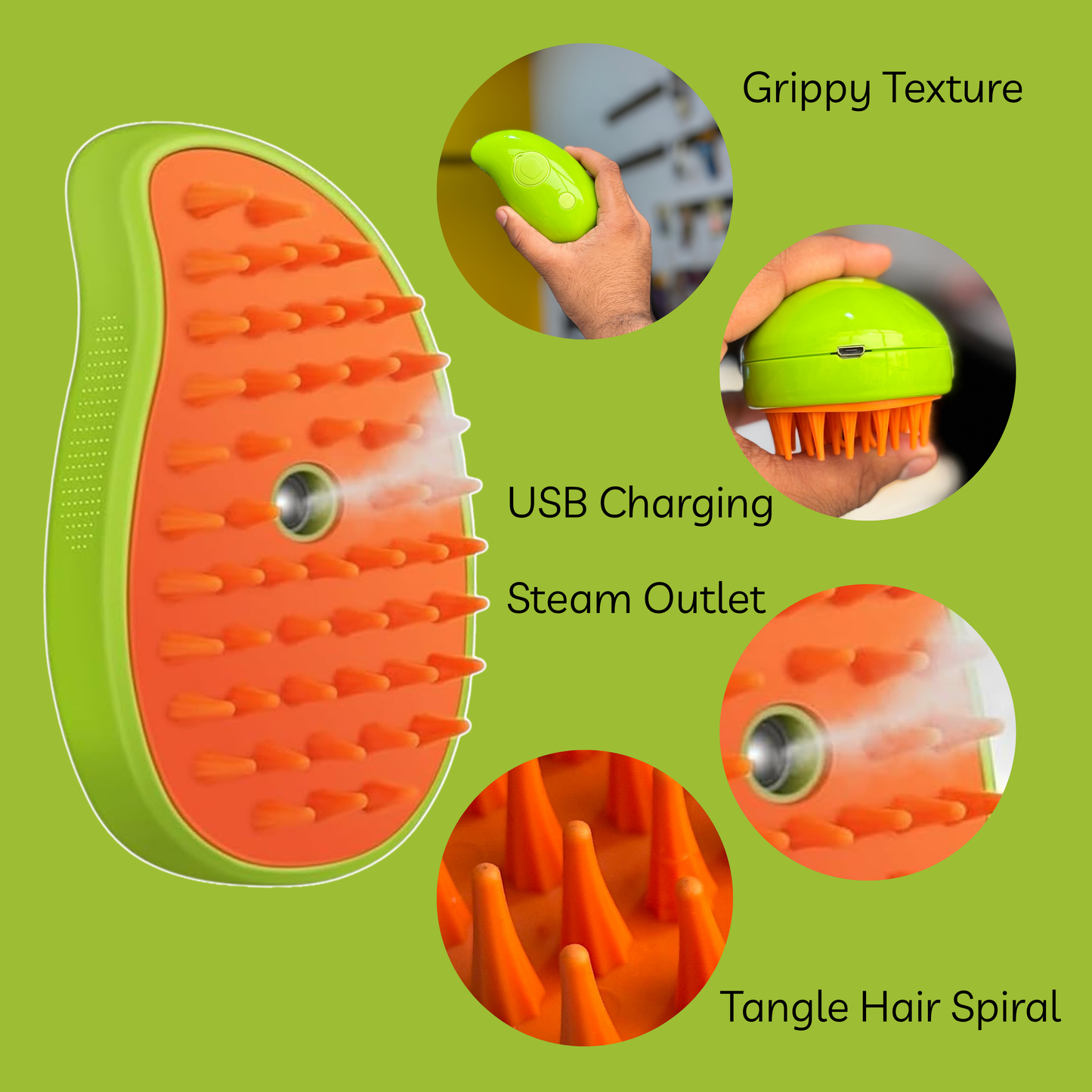 Steaming Pet Hairbrush