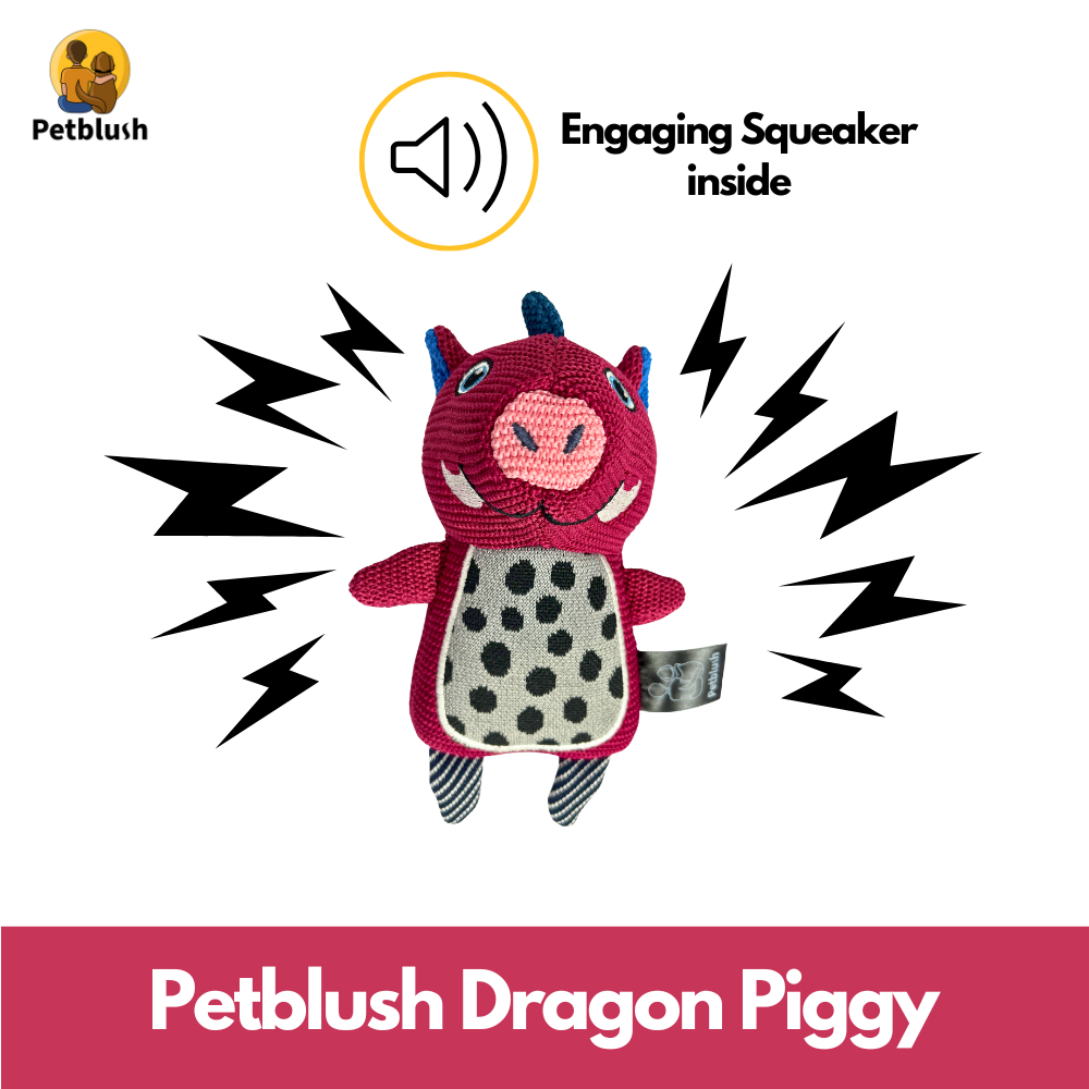 Petblush Dragon Piggy Plush Toy for Dogs & Cats