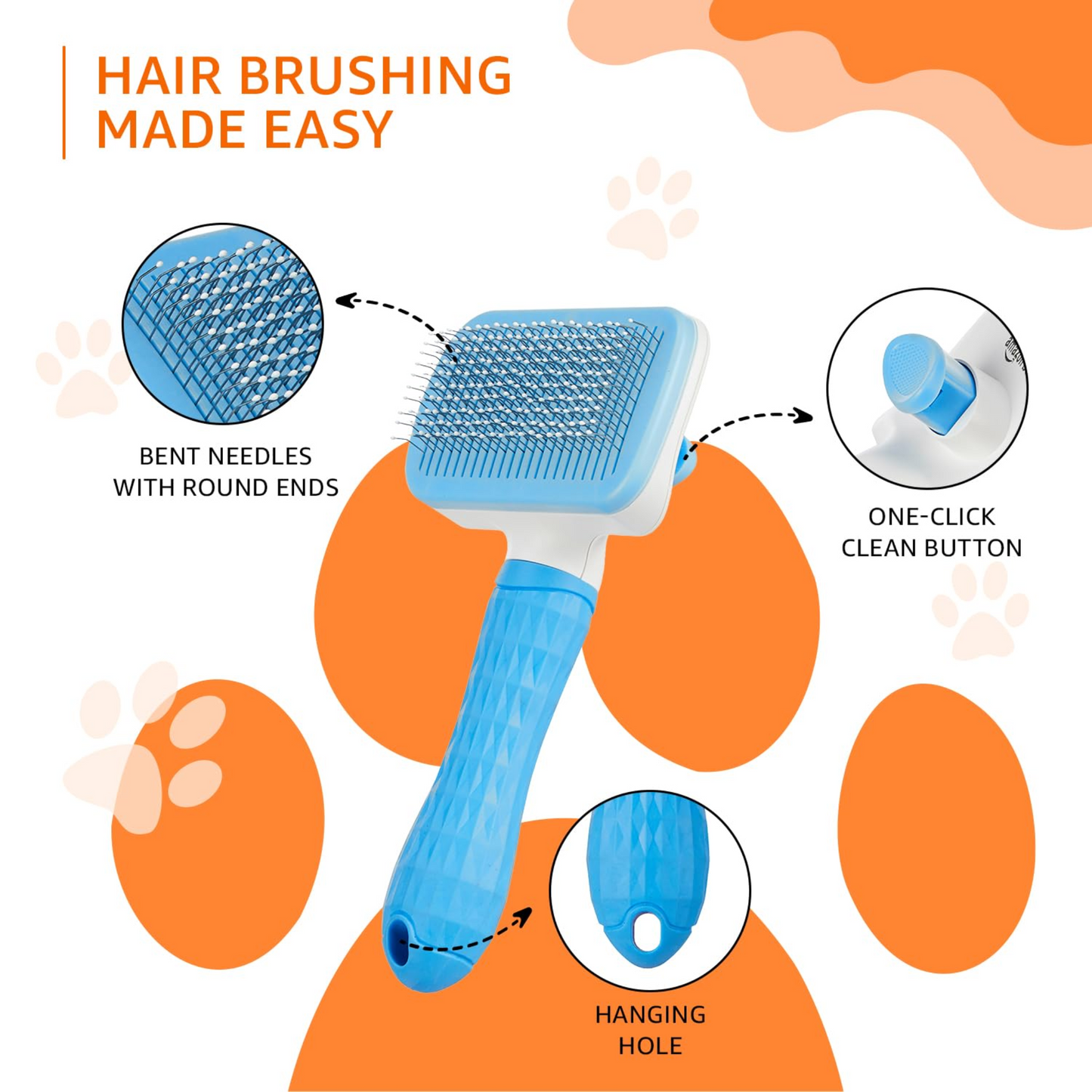 Petblush Rectangle Slicker Brush For Dogs and Cats