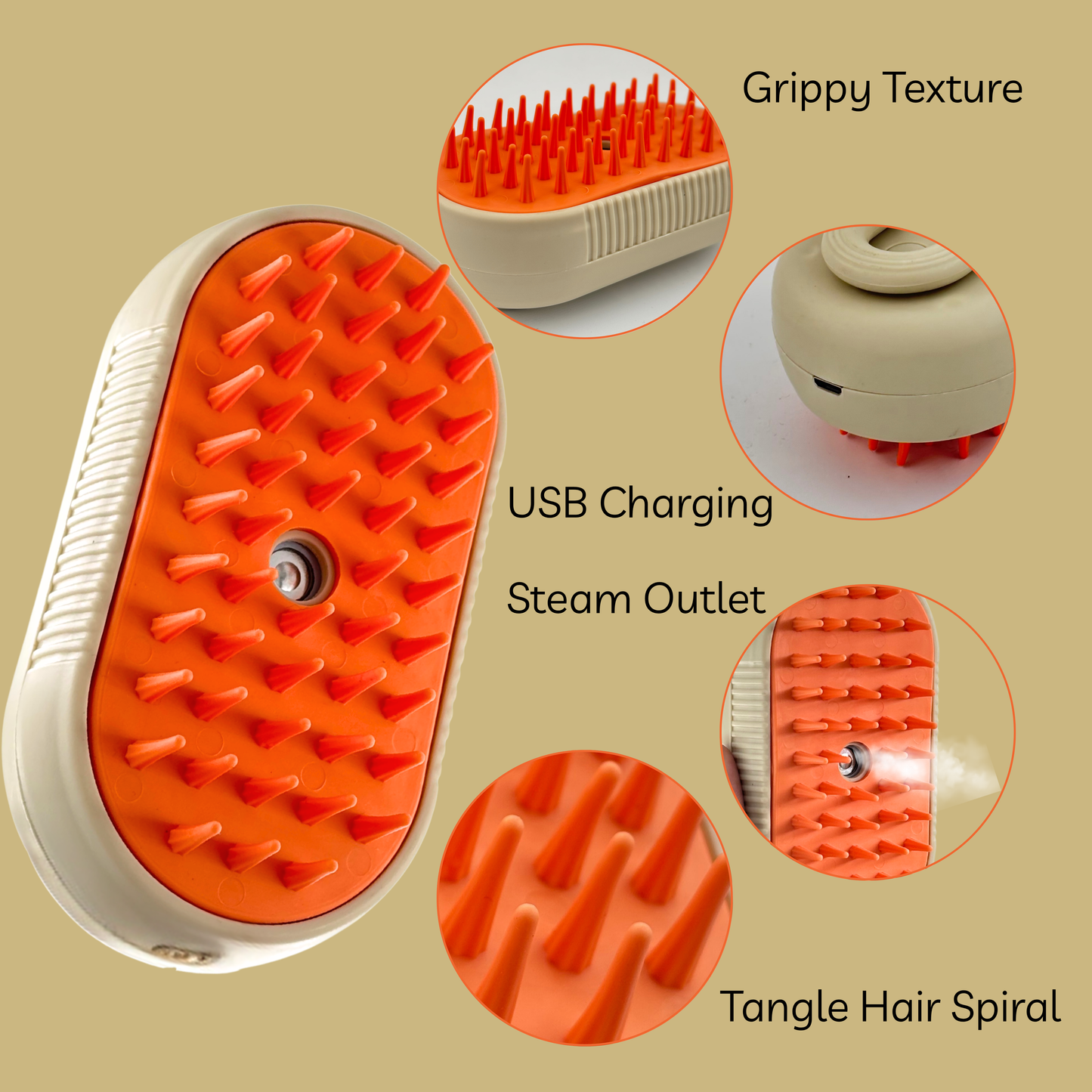 Petblush 3 in 1 Pet Grooming Brush | Perfect for Both Cats & Dogs