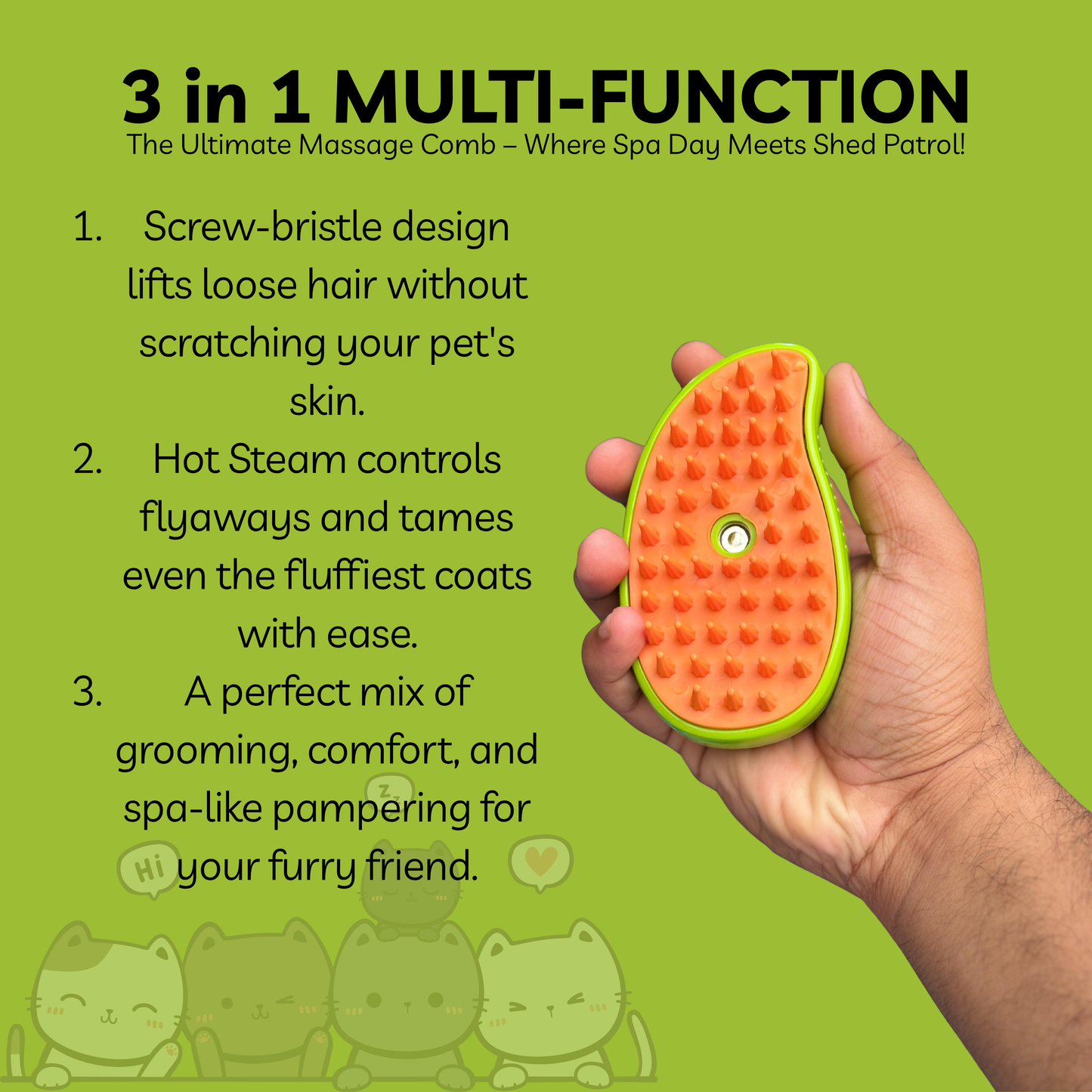 Steaming Pet Hairbrush