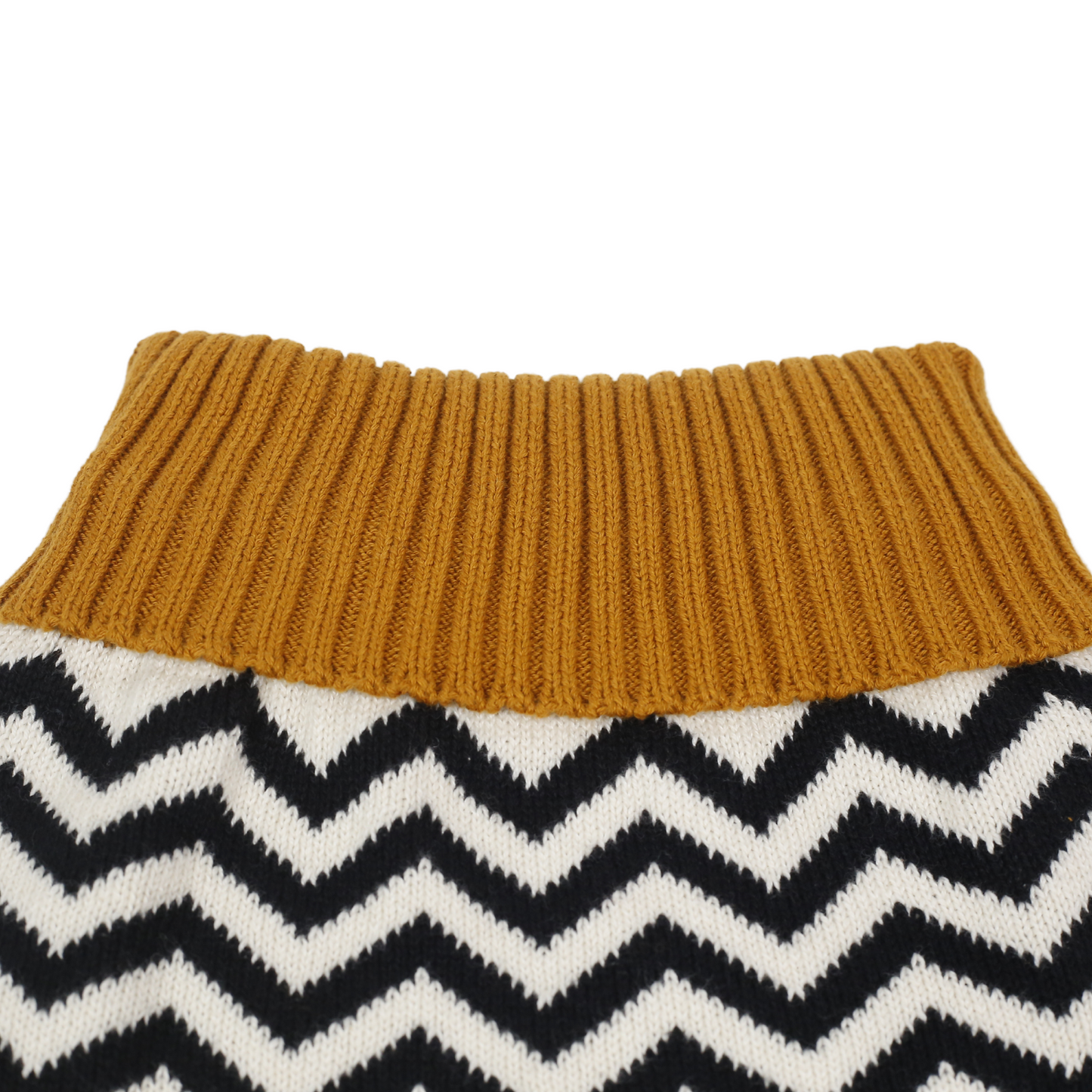 Petblush Zig Zag High Neck Knit Sweater For Dogs