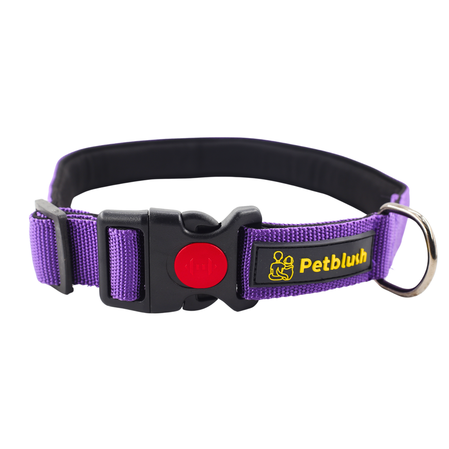 Petblush Premium Solid Padded Collar With Lock Buckle For Dogs