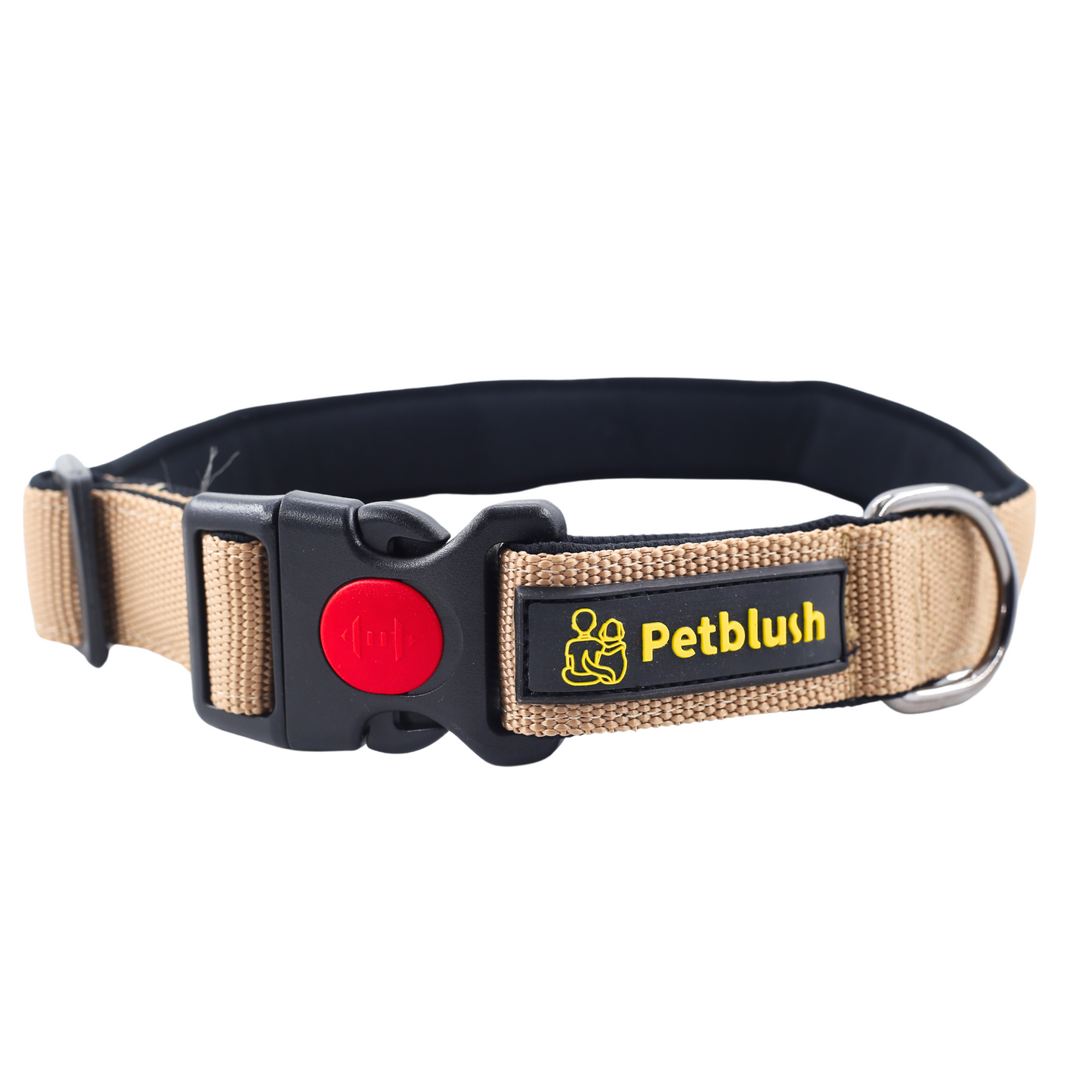 Petblush Premium Solid Padded Collar With Lock Buckle For Dogs