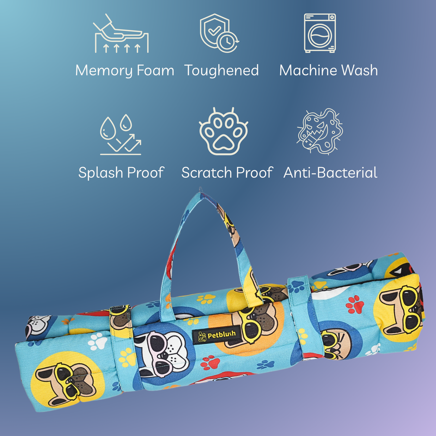 Petblush Cool Dog & Cat Foldable Travel Mat For Dogs & Cats