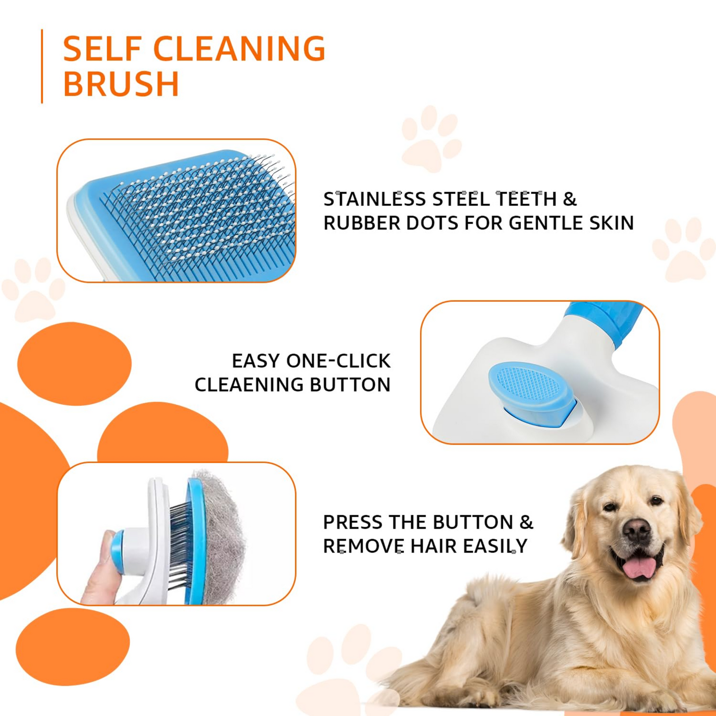 Petblush Rectangle Slicker Brush For Dogs and Cats