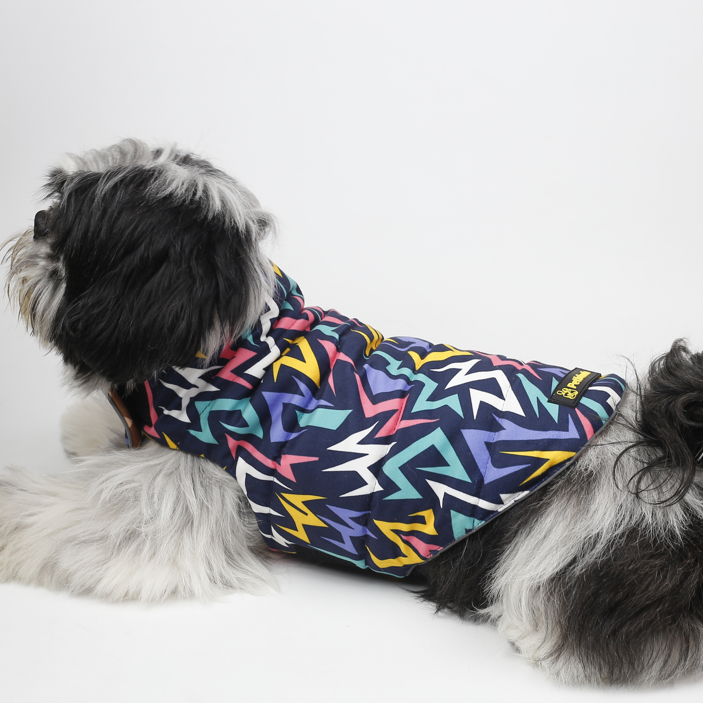 Petblush Emojis & Abstract Reversible Velvet Jacket For Dogs