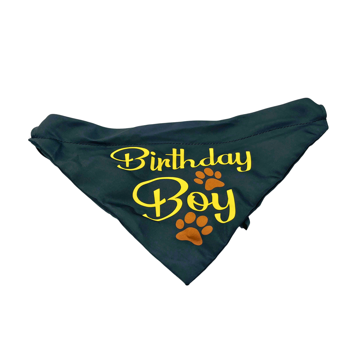 Petblush Birthday Boy Paw Print Bandana for Dogs
