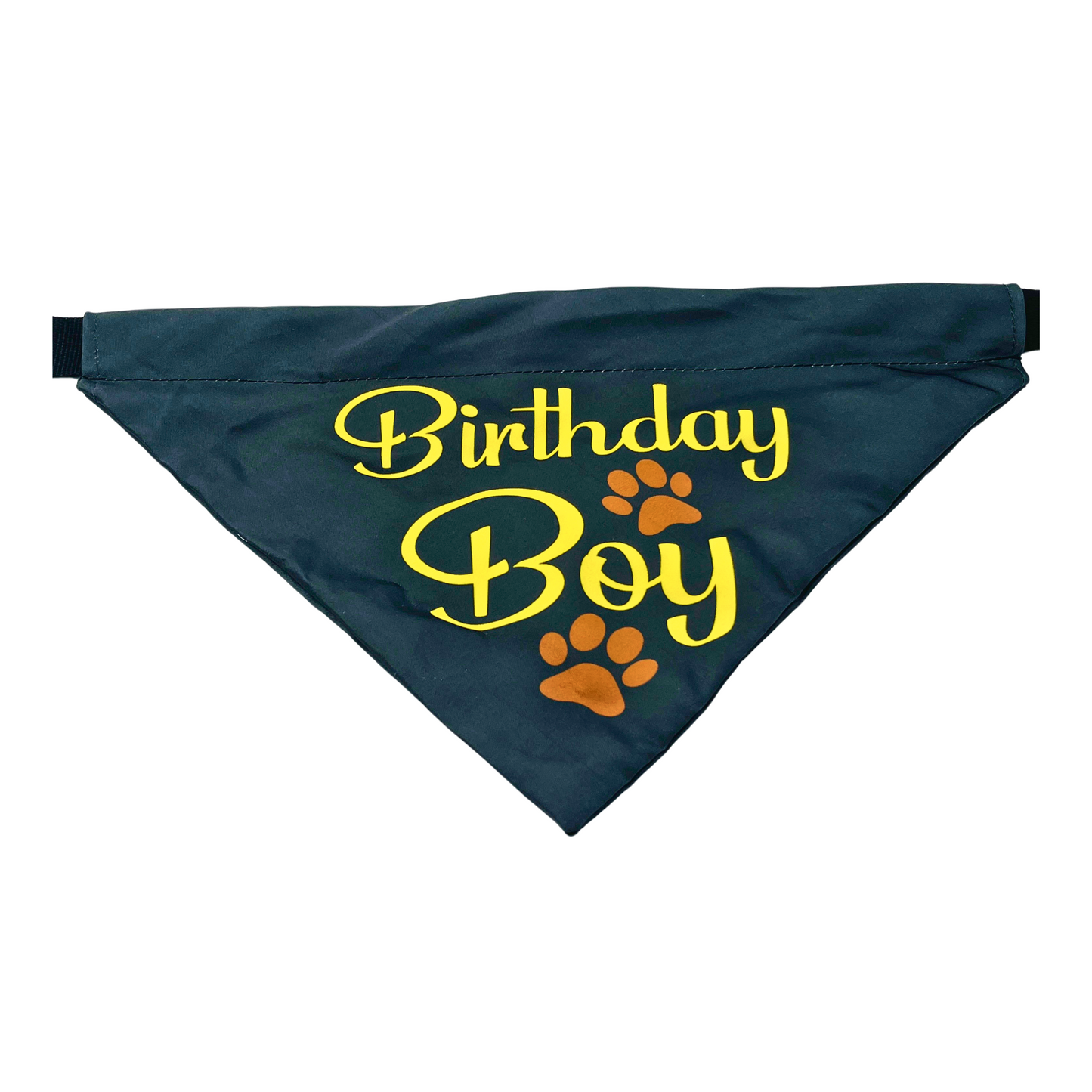 Petblush Birthday Boy Paw Print Bandana for Dogs