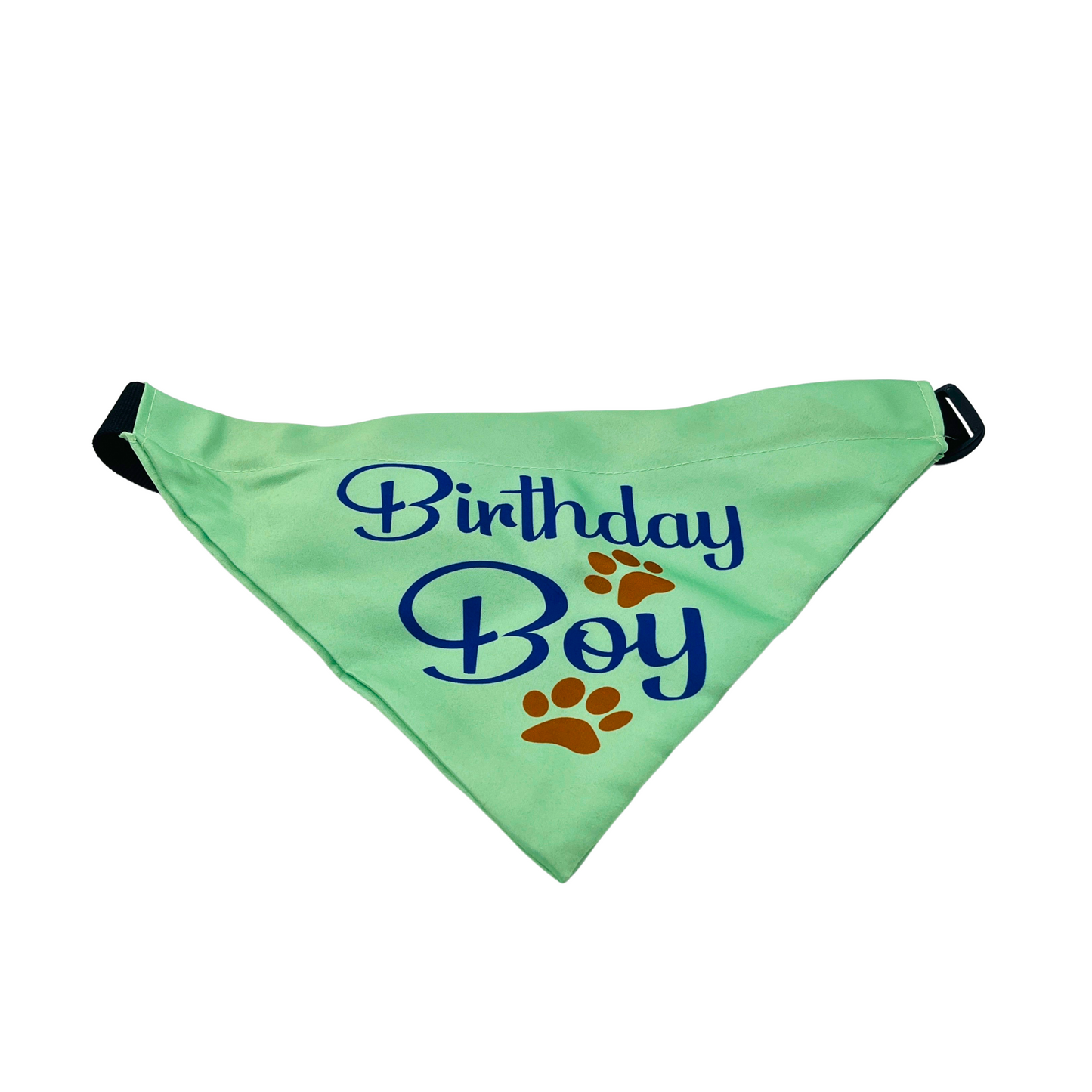 Petblush Birthday Boy Paw Print Bandana for Dogs
