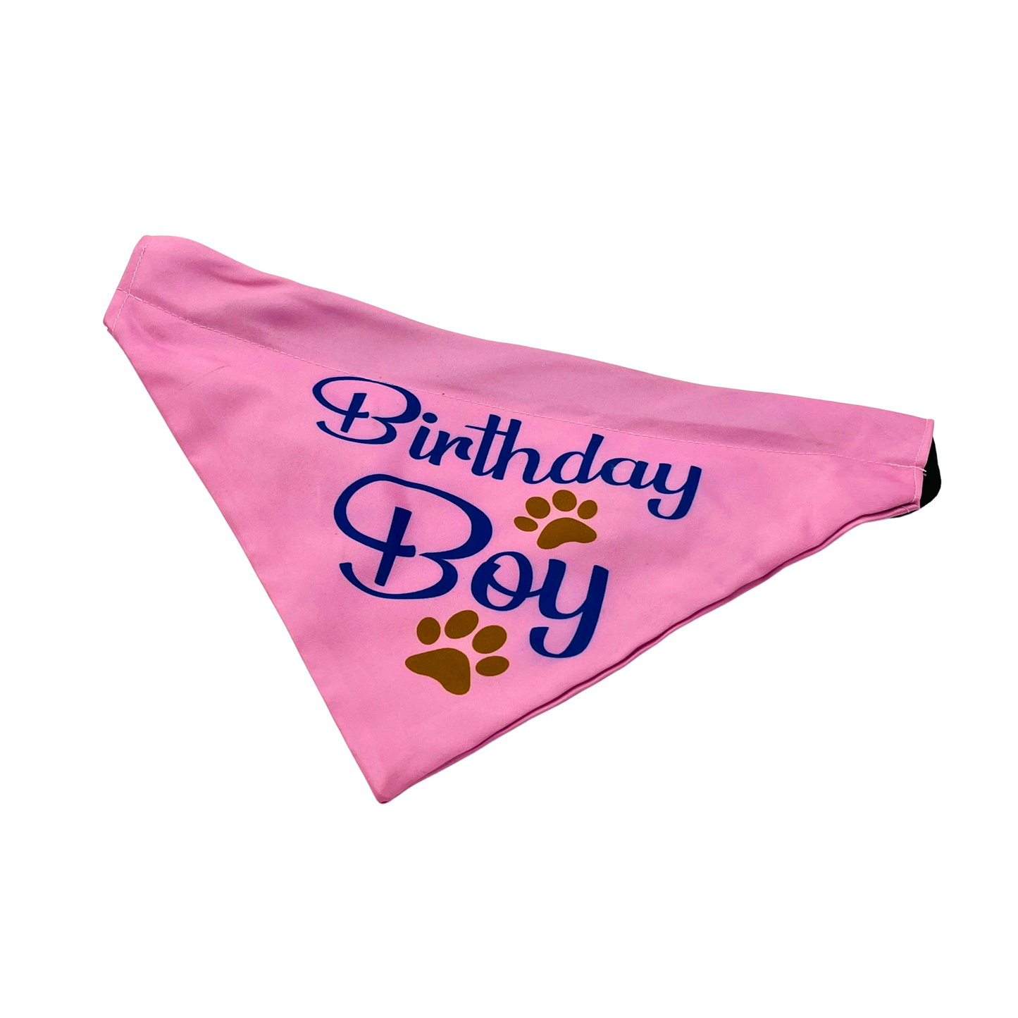 Petblush Birthday Boy Paw Print Bandana for Dogs