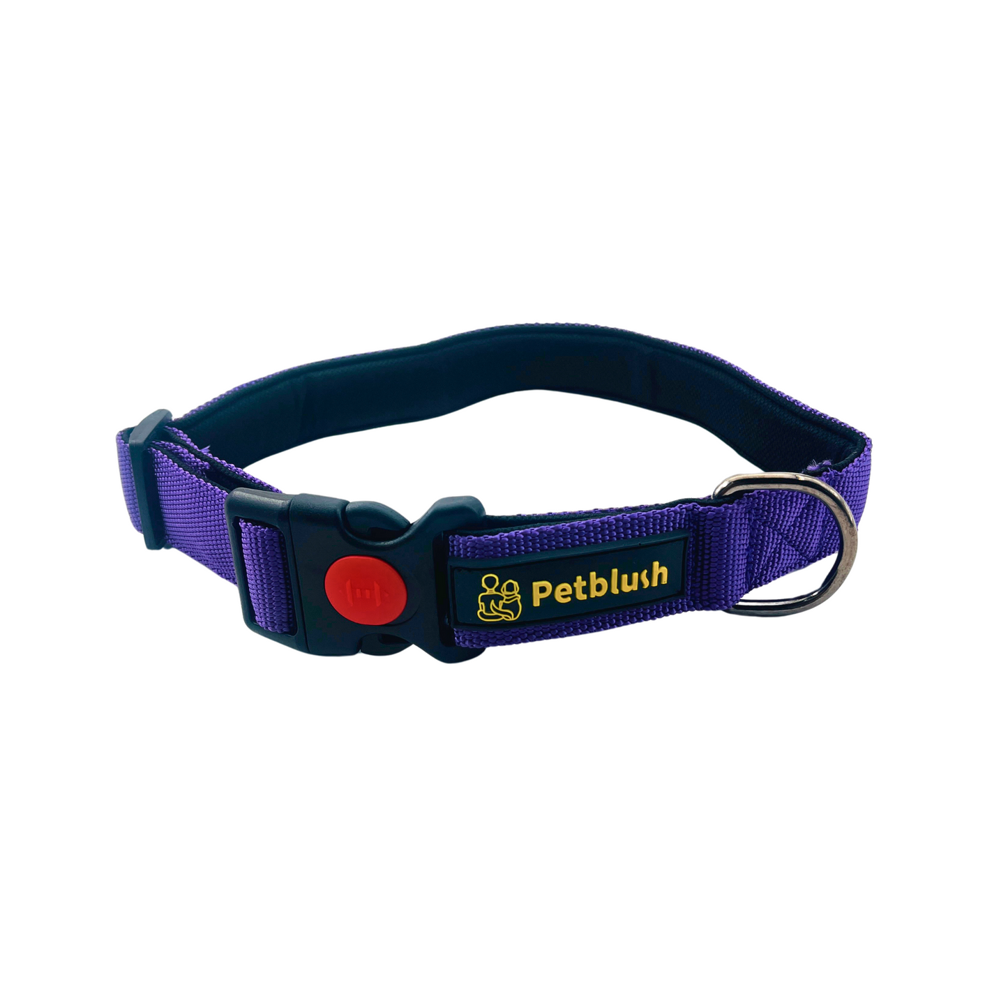 Petblush Premium Solid Padded Collar With Lock Buckle For Dogs
