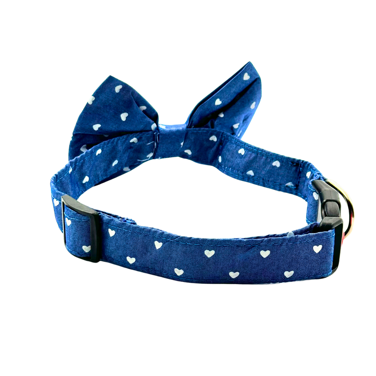 Petblush Heart Print Bow Collar For Puppies
