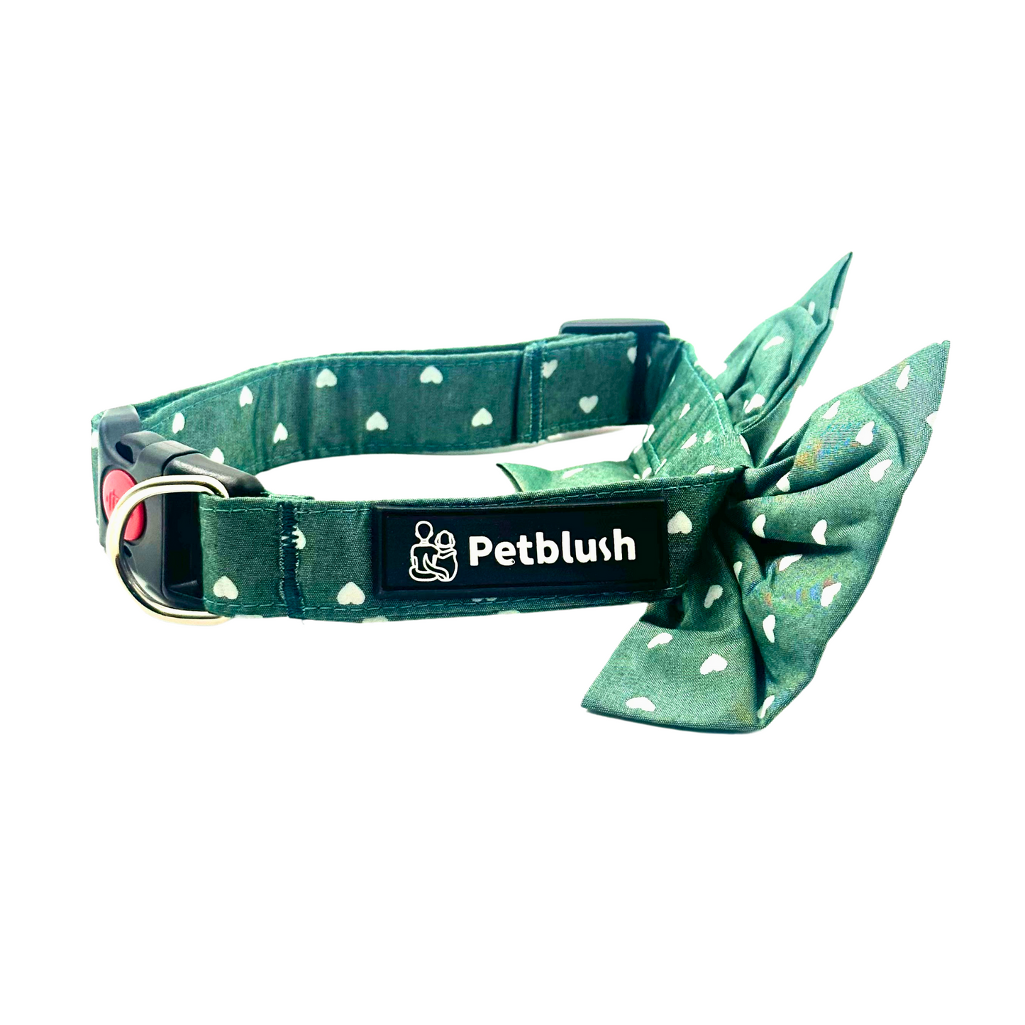 Petblush Heart Print Bow Collar For Puppies