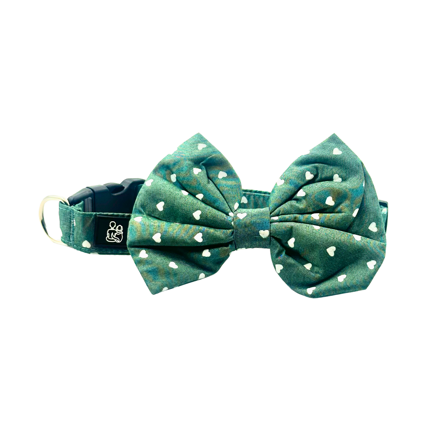 Petblush Heart Print Bow Collar For Puppies