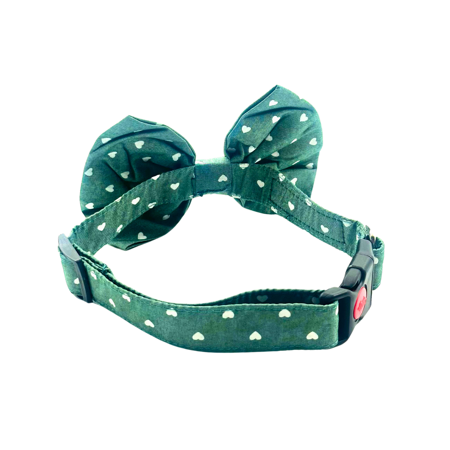 Petblush Heart Print Bow Collar For Puppies