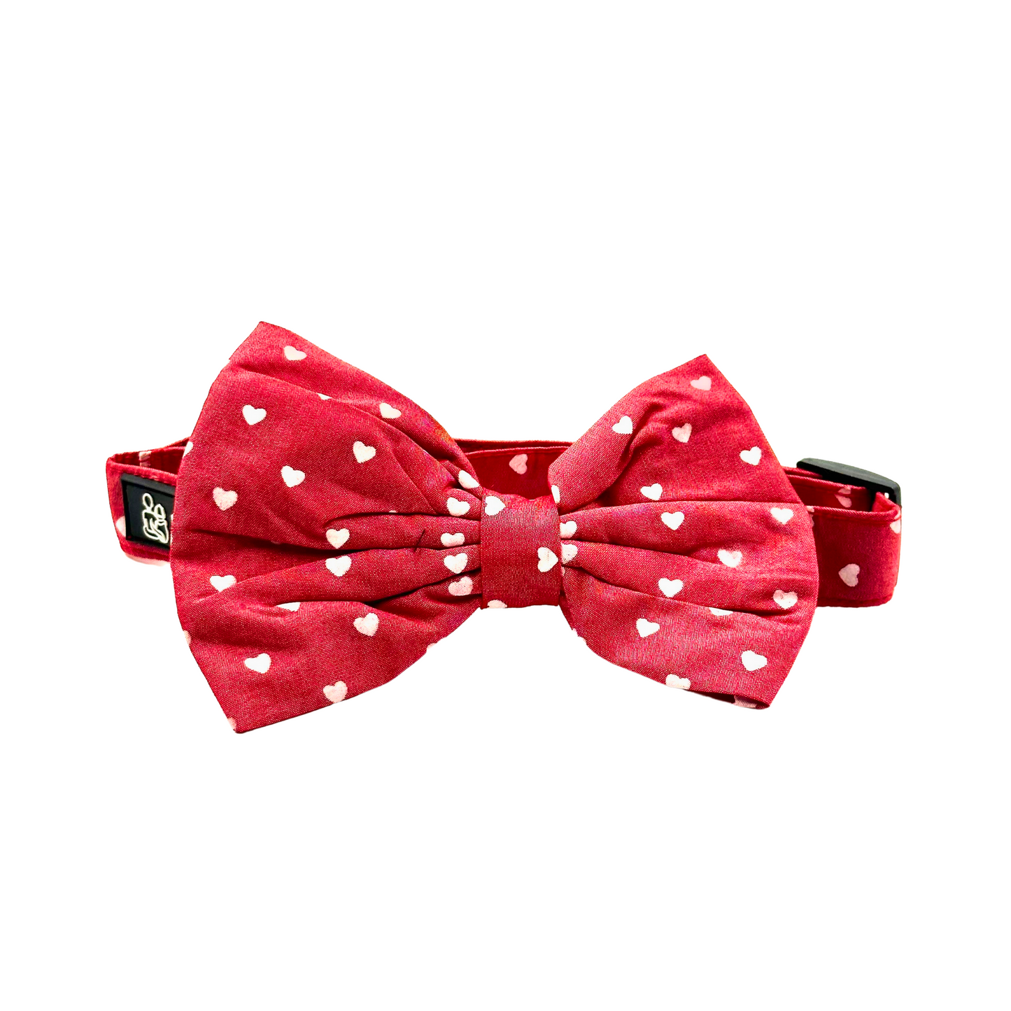 Petblush Heart Print Bow Collar For Puppies